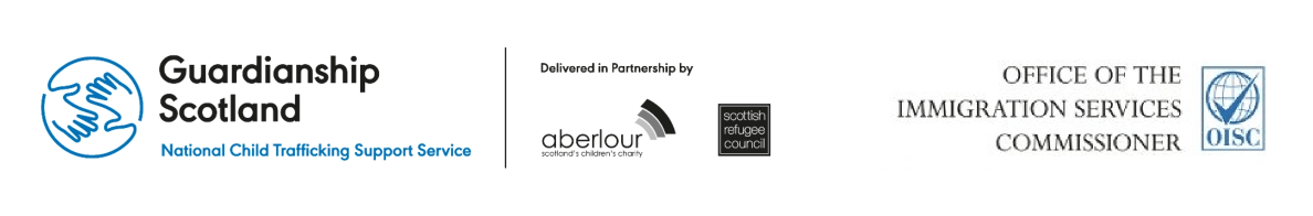 Guardianship Scotland, Aberlour and OISC logos